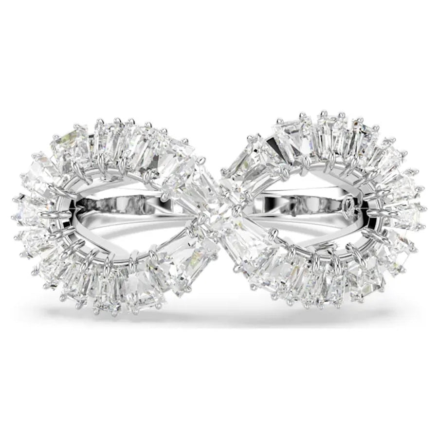 Hyperbola Cocktail Ring Infinity White Rhodium plated -Swarovski