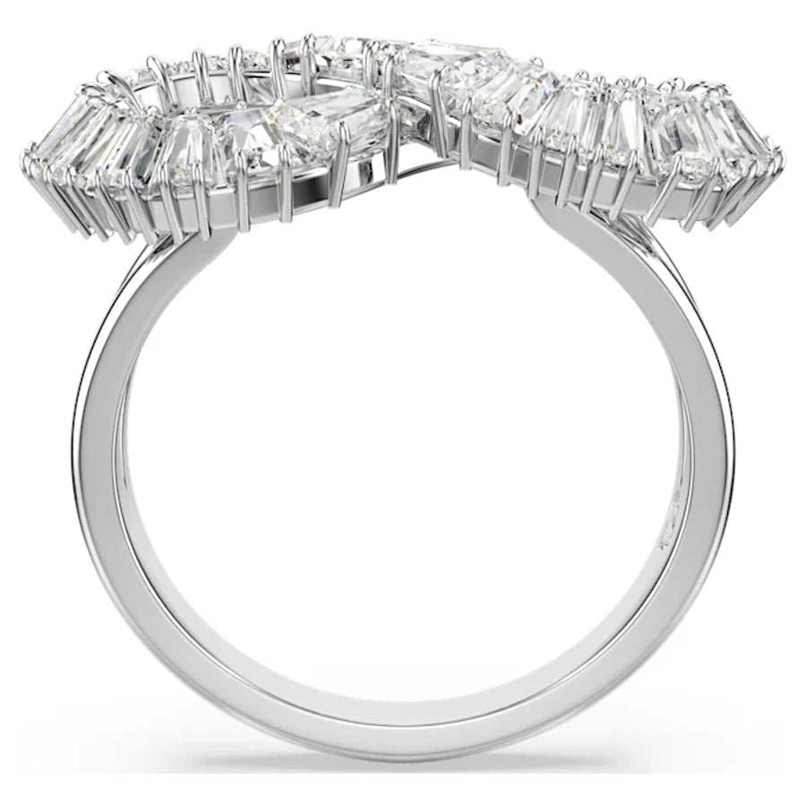 Hyperbola Cocktail Ring Infinity White Rhodium plated -Swarovski