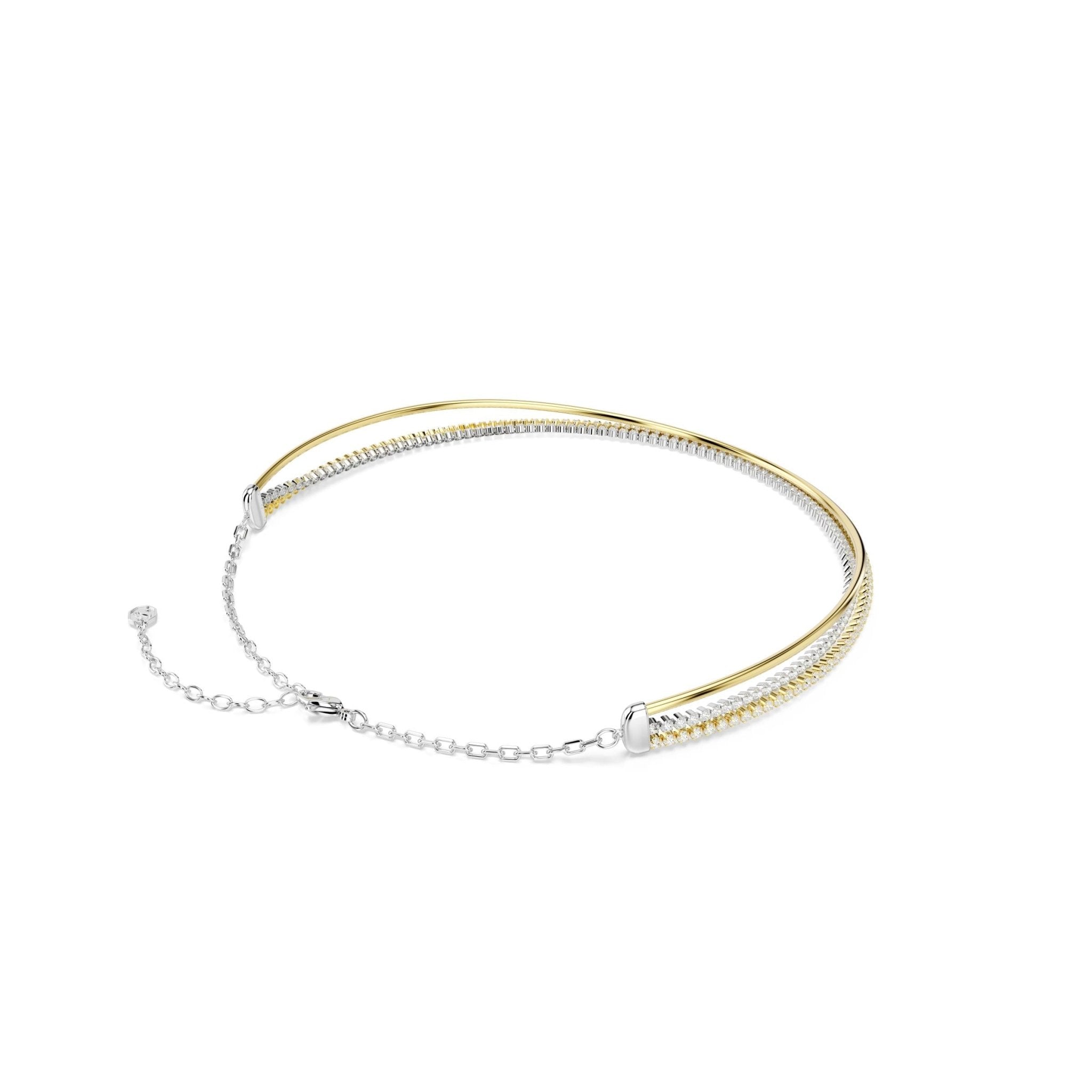 Hyperbola necklace, Round cut, White, Mixed metal finish -Swarovski