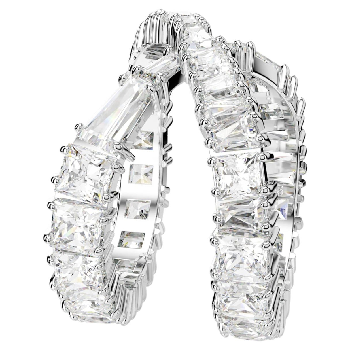 Hyperbola ring Infinity, White, Silver-tone finish 50 -Swarovski