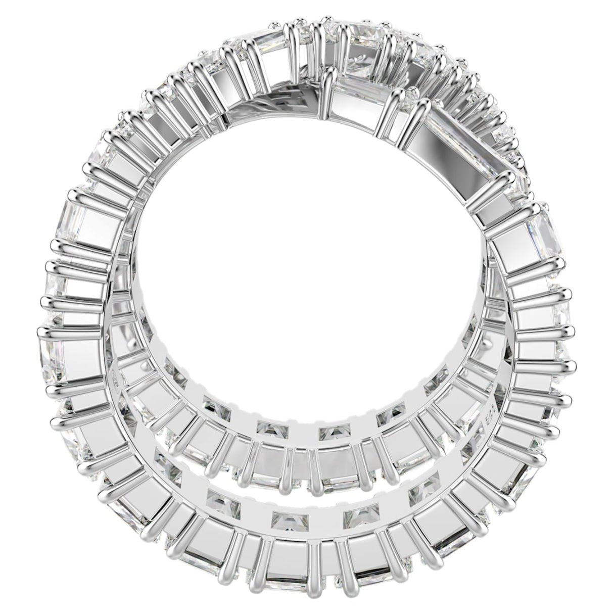 Hyperbola ring Infinity, White, Silver-tone finish 50 -Swarovski