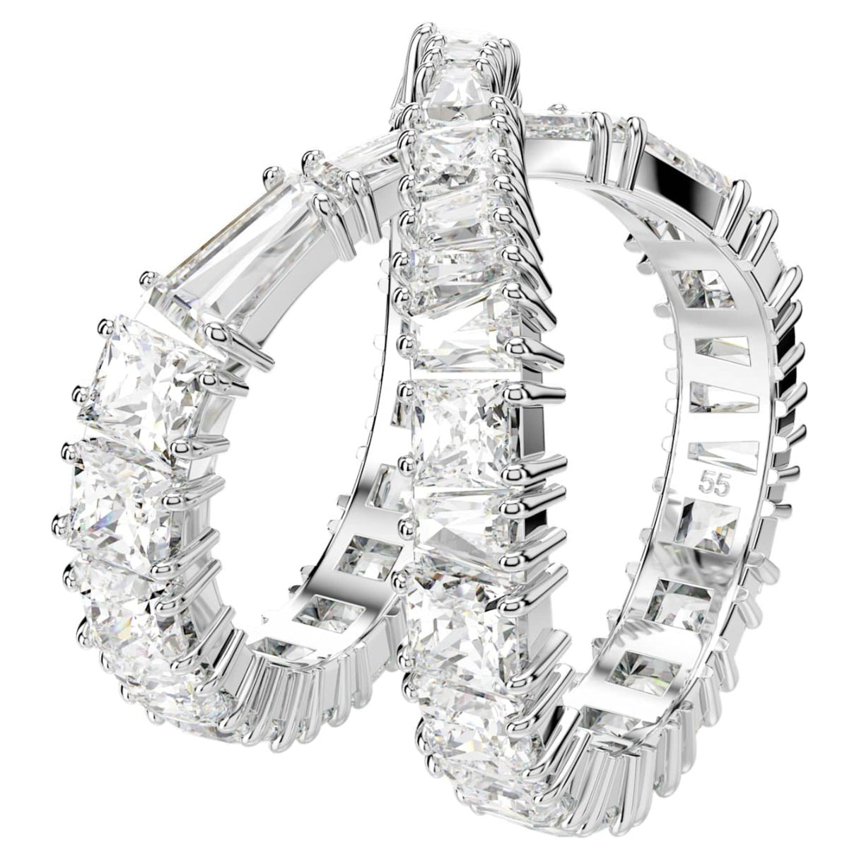 Hyperbola ring Infinity, White, Silver-tone finish 50 -Swarovski