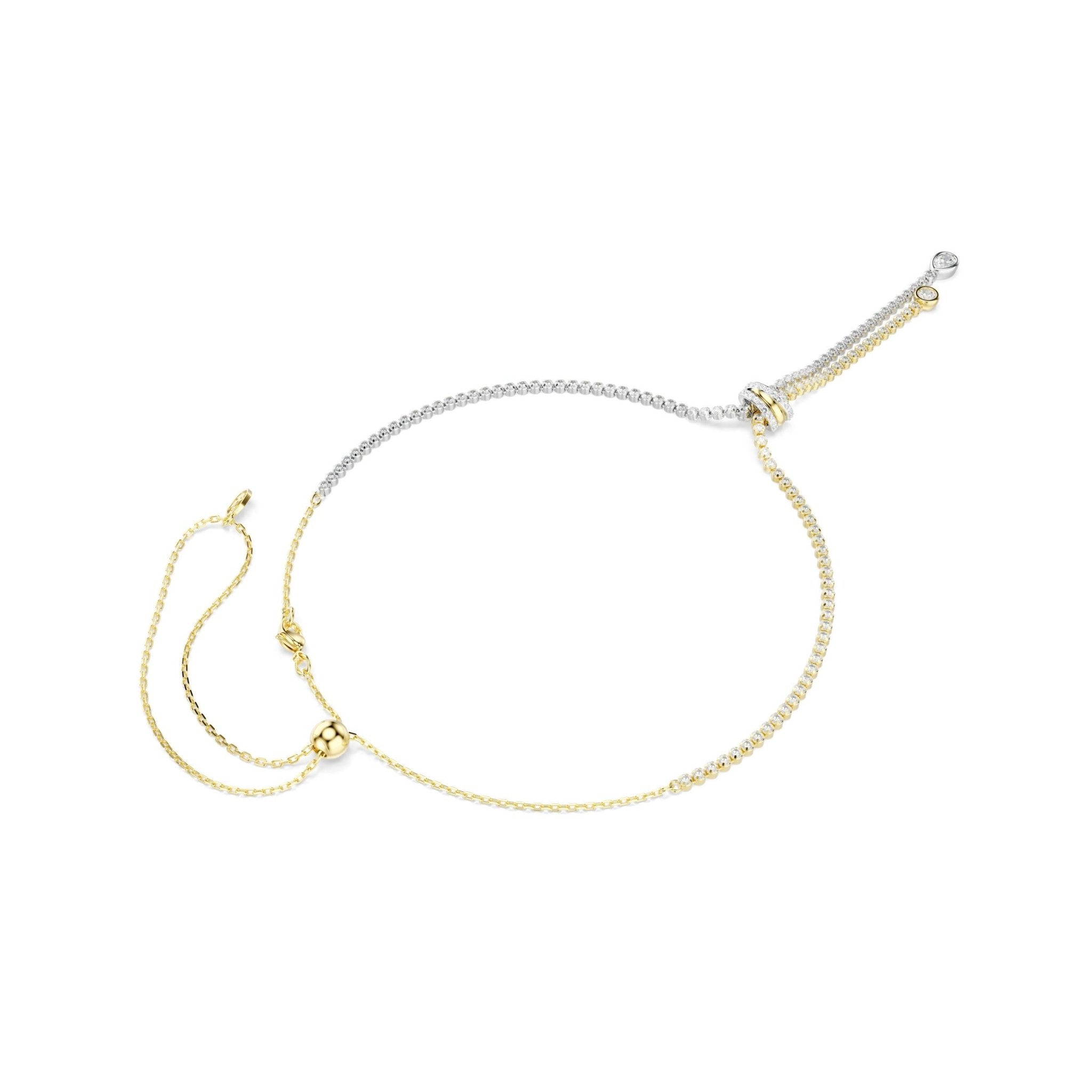 Hyperbola Y necklace, Round cut, Knot, White, Mixed metal finish -Swarovski