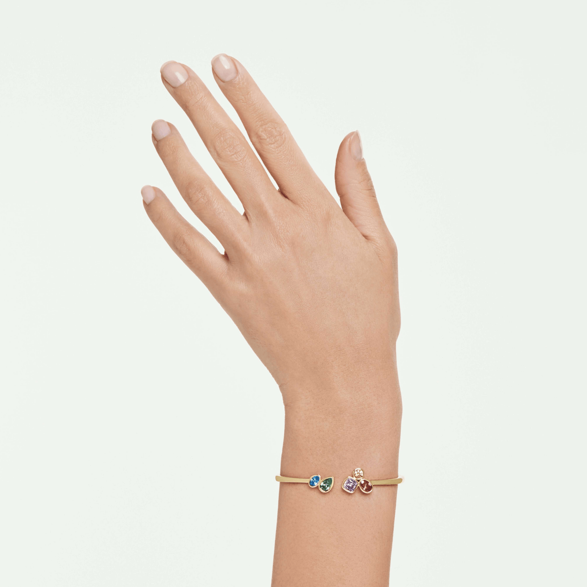 Imber bangle, Mixed cuts, Multicoloured, 18K gold finish -Swarovski