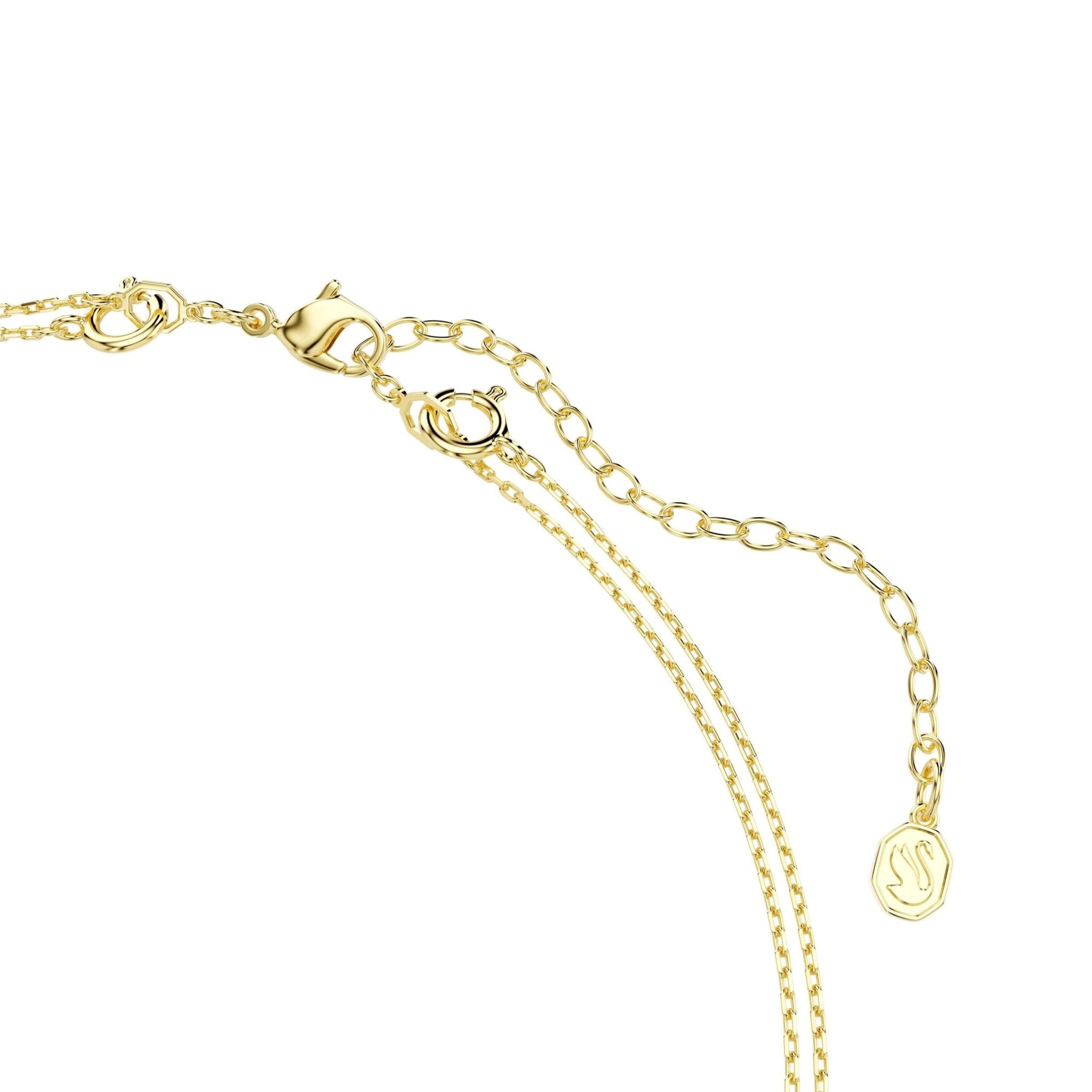 Imber layered necklace, Mixed cuts, Multicolored, 18K gold finish -Swarovski
