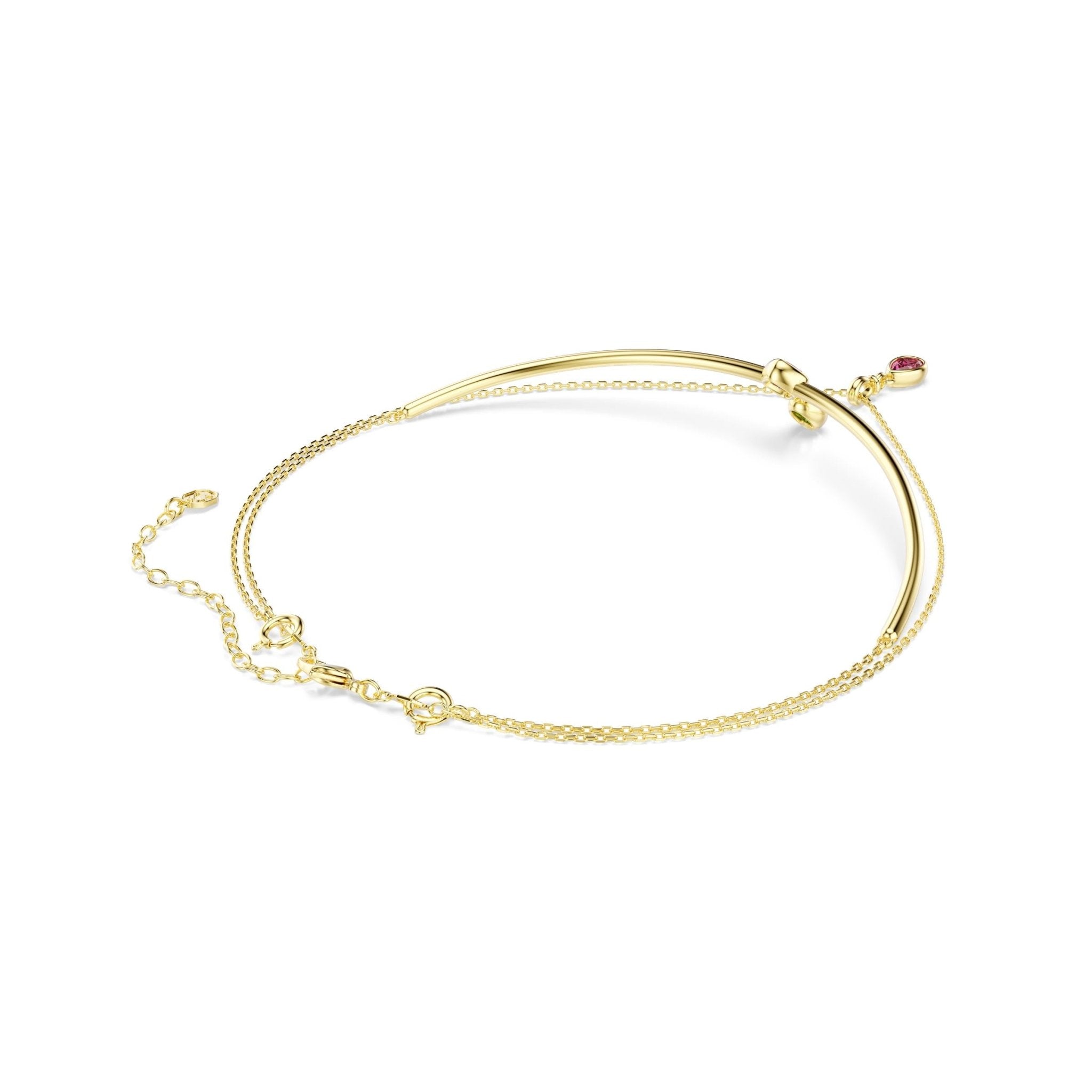 Imber layered necklace, Mixed cuts, Multicolored, 18K gold finish -Swarovski