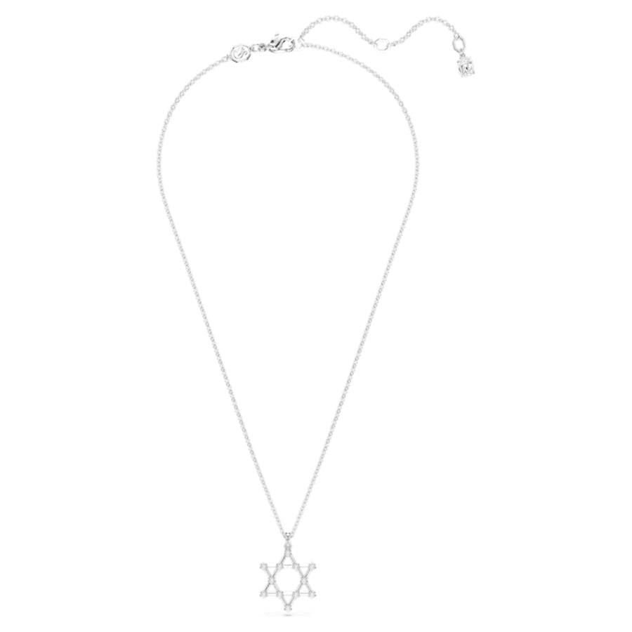 Insigne Pendant Round Cut Star White Rhodium plated -Swarovski