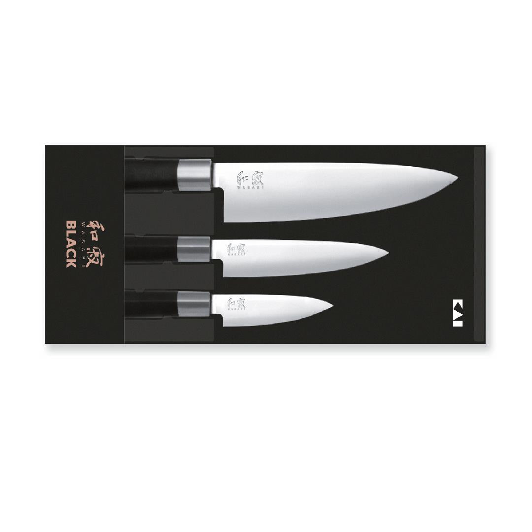 Kai Wasabi Black 3pc Knife Set - No.1 -Kai