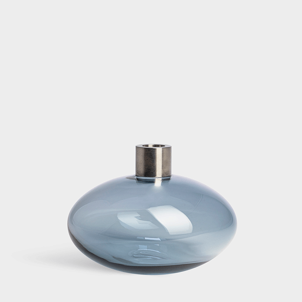 Kosta Boda Candle Holder Pluto (Blue grey) -Spilhaus
