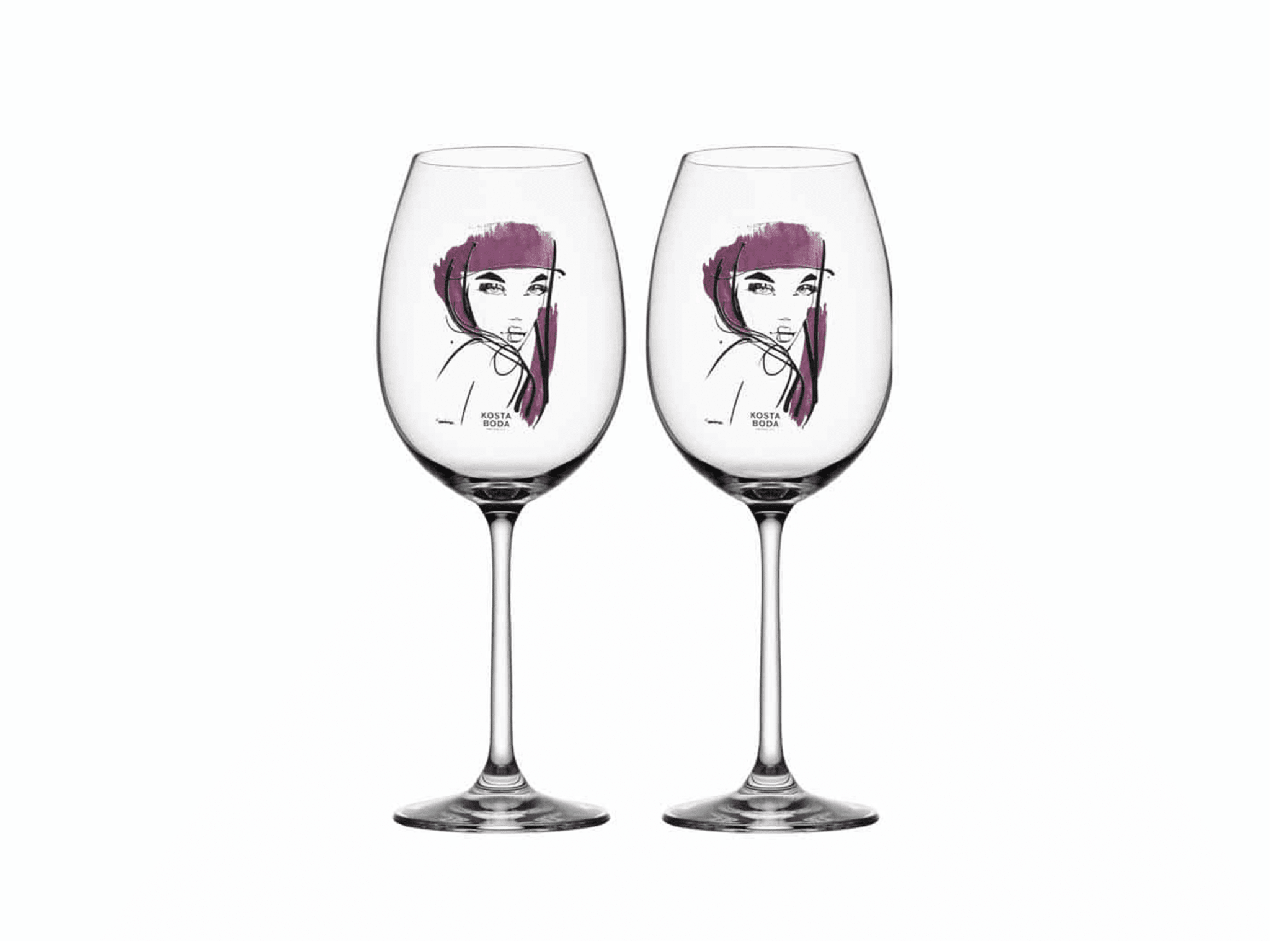 Kosta Boda Wine Glass All About You Aubergine (Set Of 2) -Spilhaus