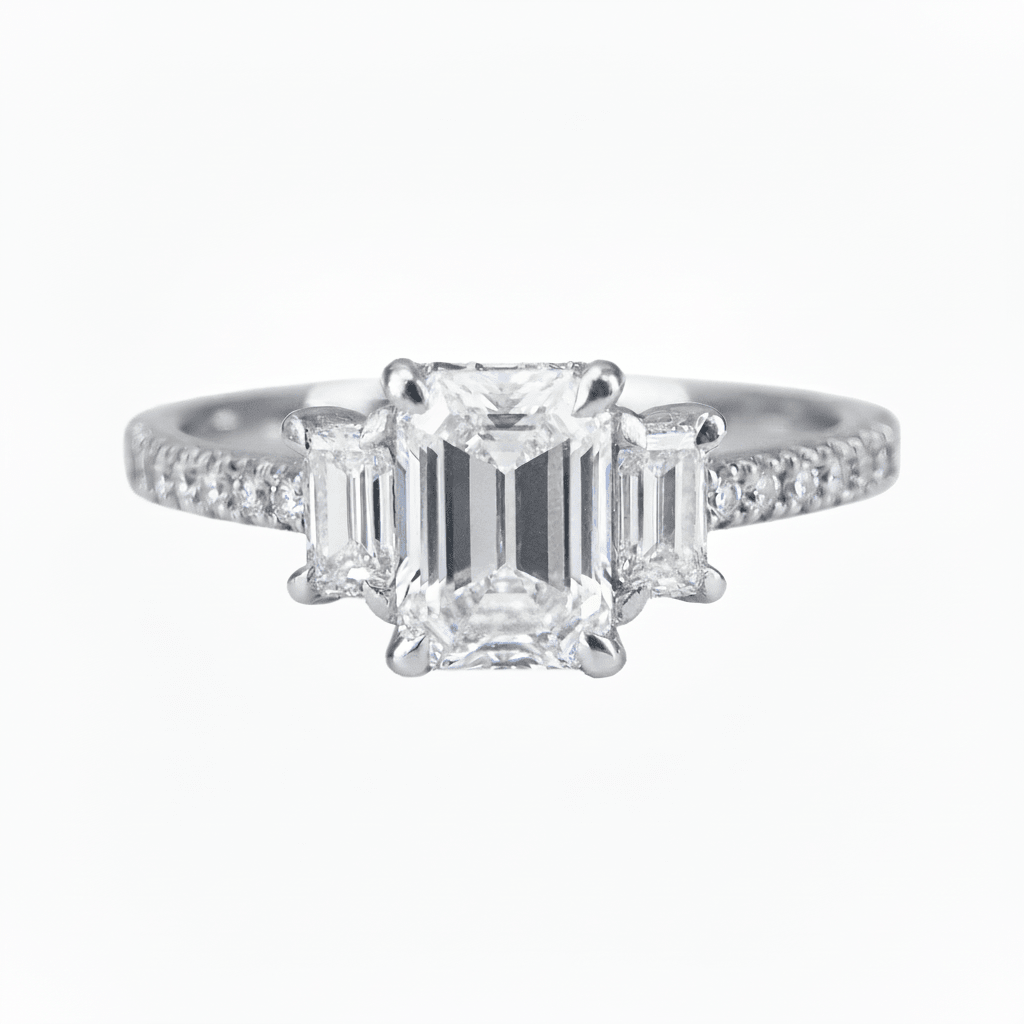 Lab Grown Diamond 9CT White Gold 1CT 3 Stone Ed Ring -Lab Grown Diamonds
