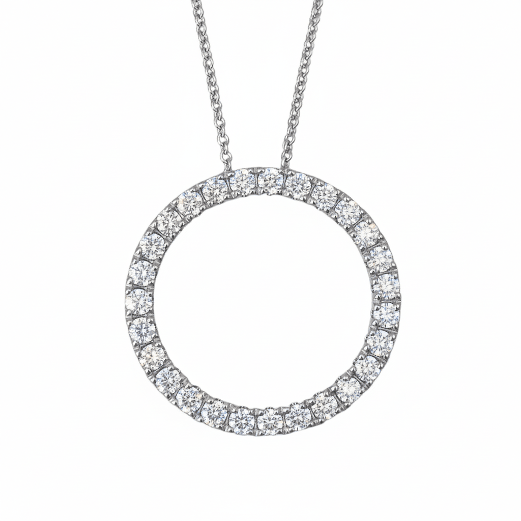 Lab Grown Diamond 9CT White Gold Circle of Life Pendant -Lab Grown Diamonds