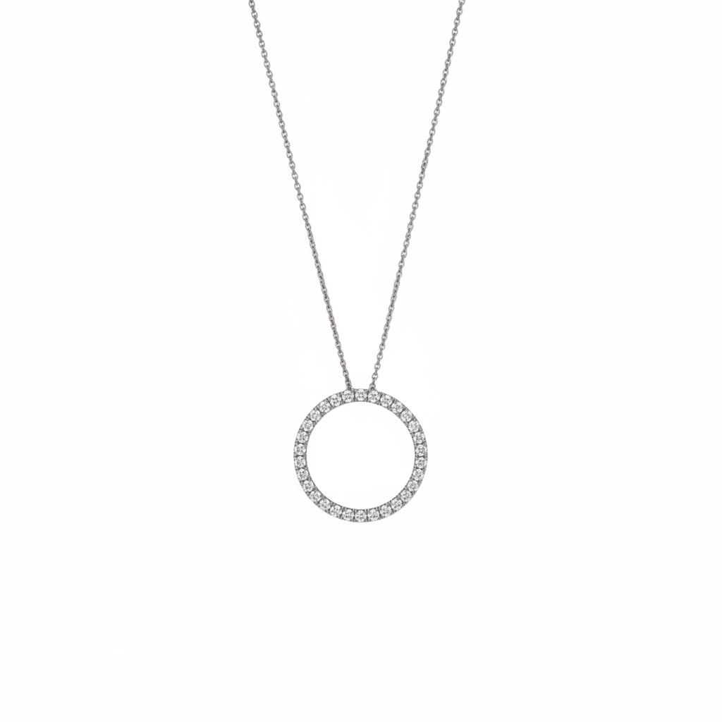 Lab Grown Diamond 9CT White Gold Circle of Life Pendant -Lab Grown Diamonds
