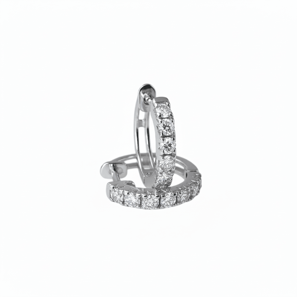 Lab Grown Diamond 9CT White Gold Huggies -Lab Grown Diamonds