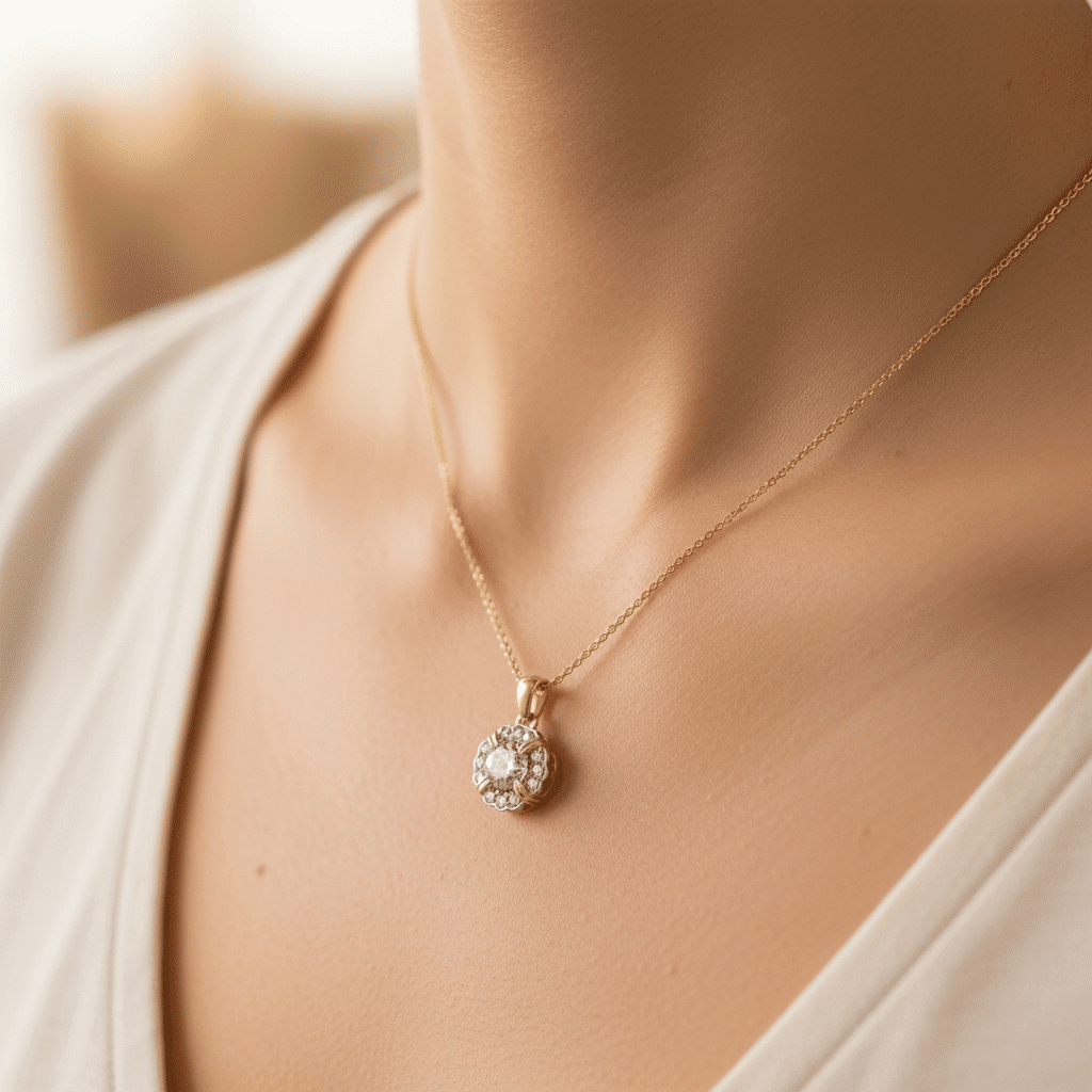 Lab Grown Diamond 9CT Yellow Gold 0.50CT Petal Pendant -Lab Grown Diamonds