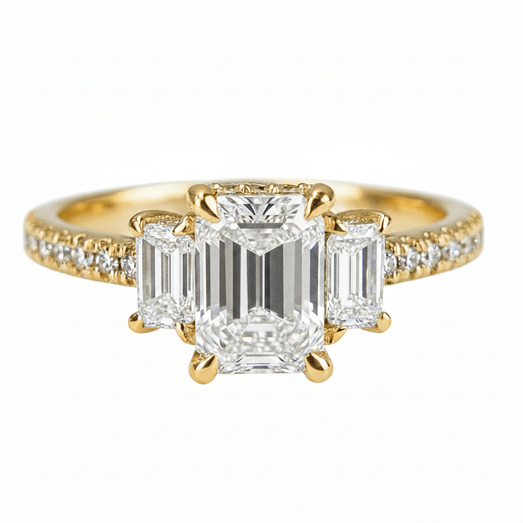 Lab Grown Diamond 9CT Yellow Gold 1CT 3 Stone Ed Ring -Lab Grown Diamonds