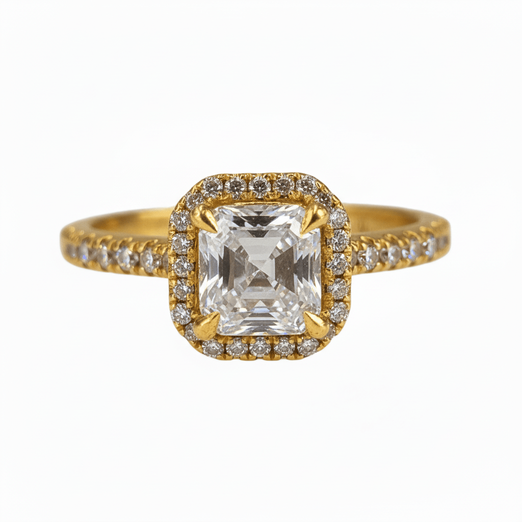 Lab Grown Diamond 9CT Yellow Gold 1CT Asscher Cut Ring -Lab Grown Diamonds