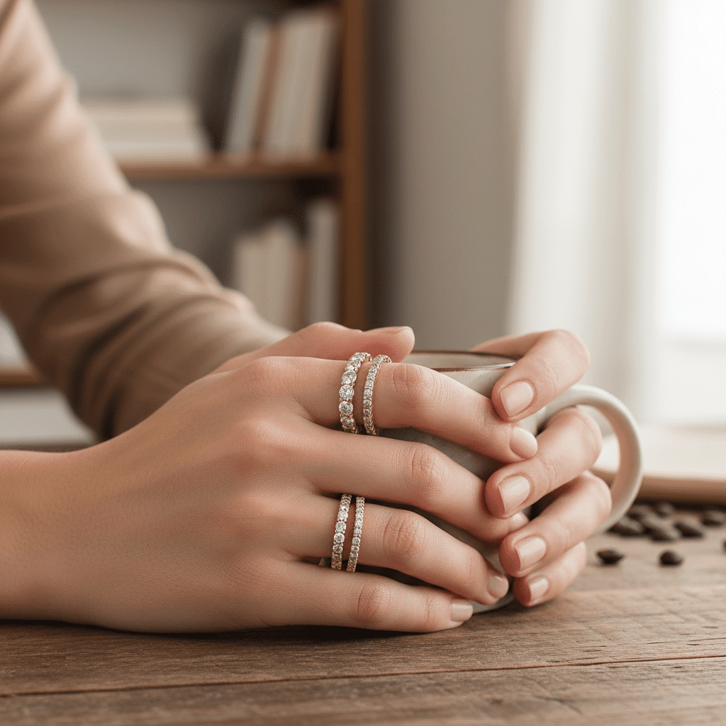 Lab Grown Diamond 9CT Yellow Gold Eternity Ring -Lab Grown Diamonds