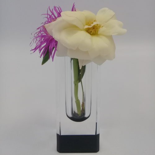 Laser Edge Vase Le Flour Bevelled Short (Orange)(50mm x50mm x120mm) -Spilhaus