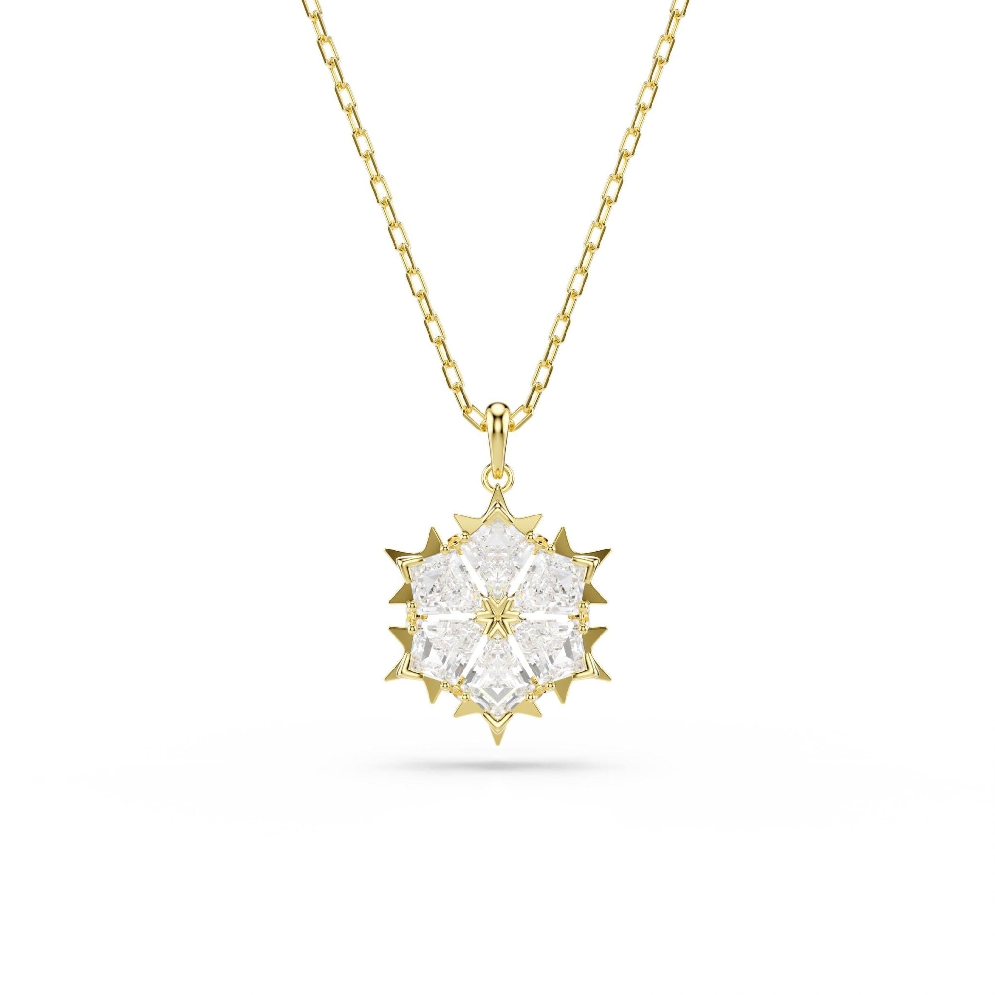 Magic set, Set (2), Mixed cuts, Snowflake, White, 18K gold finish -Swarovski