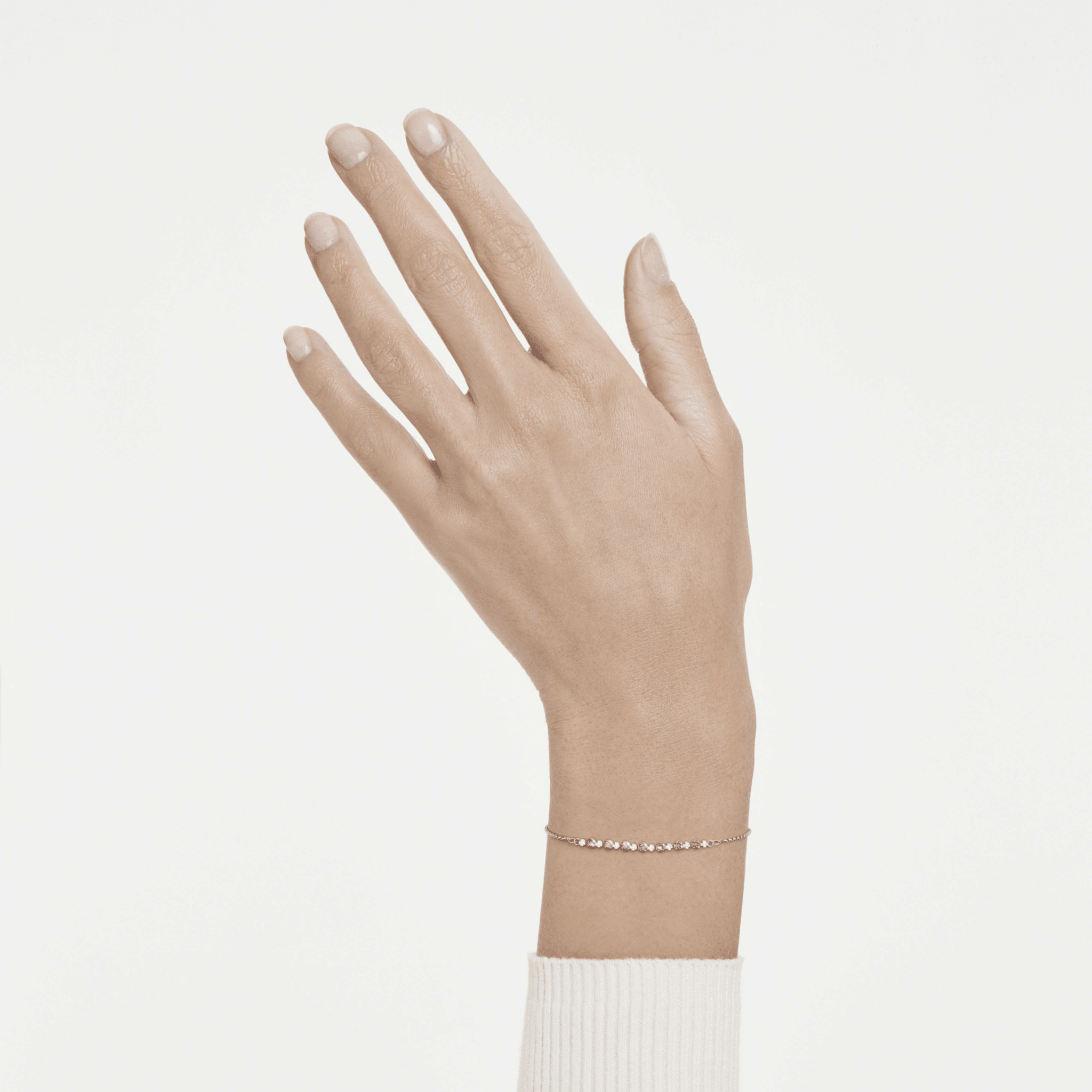 Matrix bracelet, Round cut, Pink, Rhodium plated -Swarovski