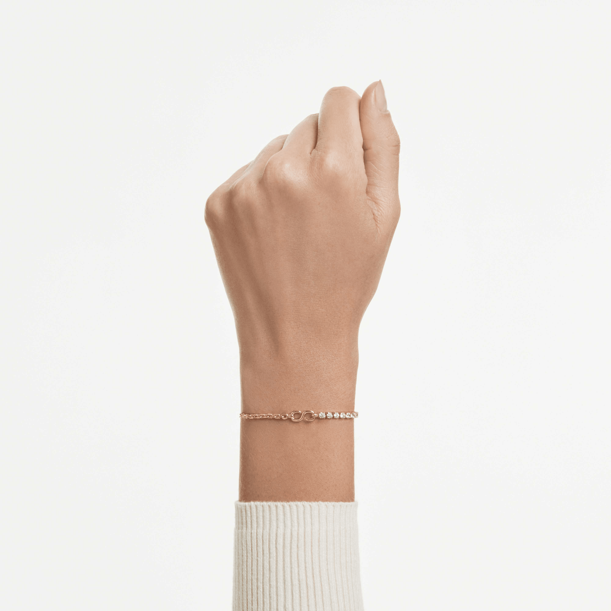 Matrix bracelet, Round cut, White, 18K gold finish -Swarovski