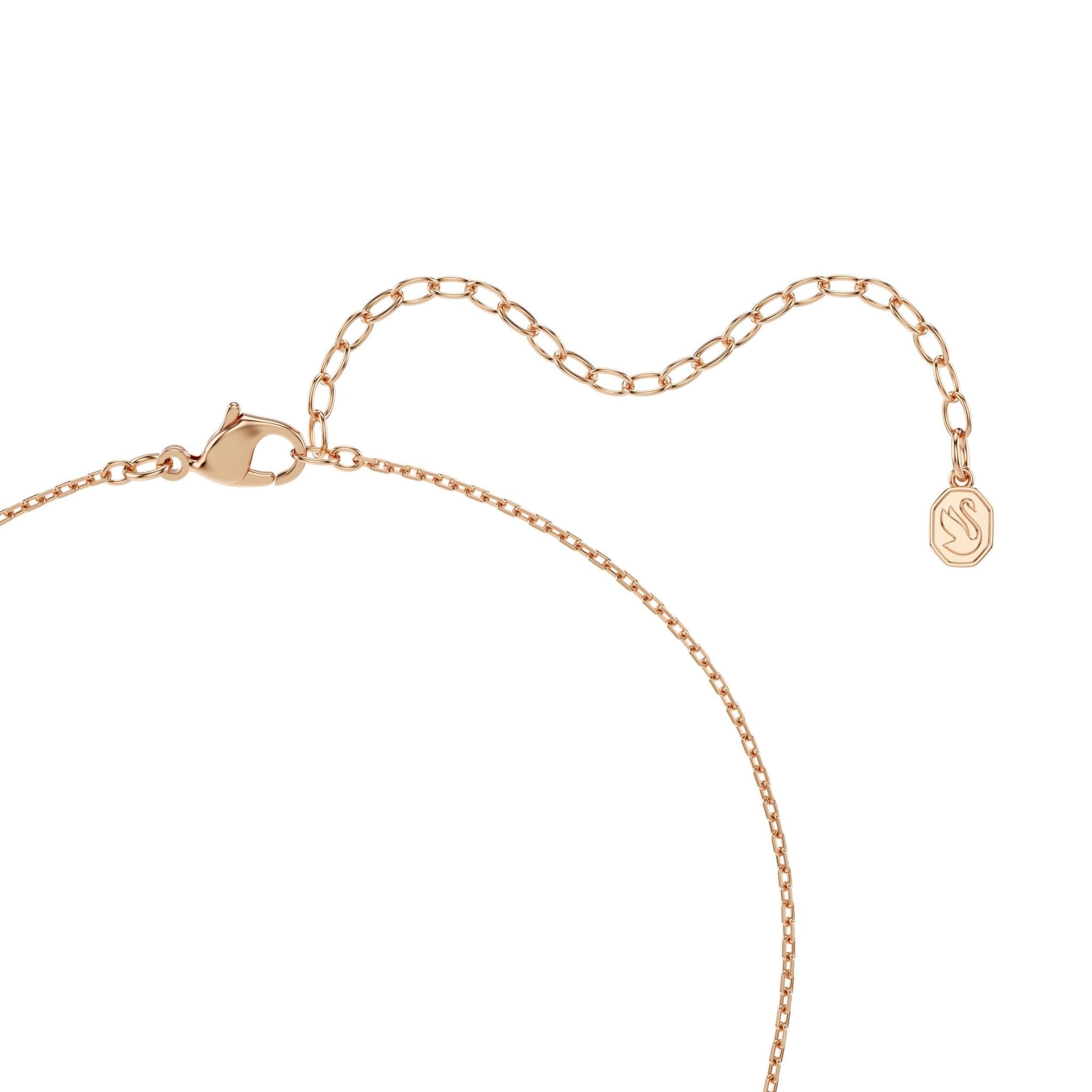 Matrix necklace, Round cut, White, 18K rose gold finish -Swarovski