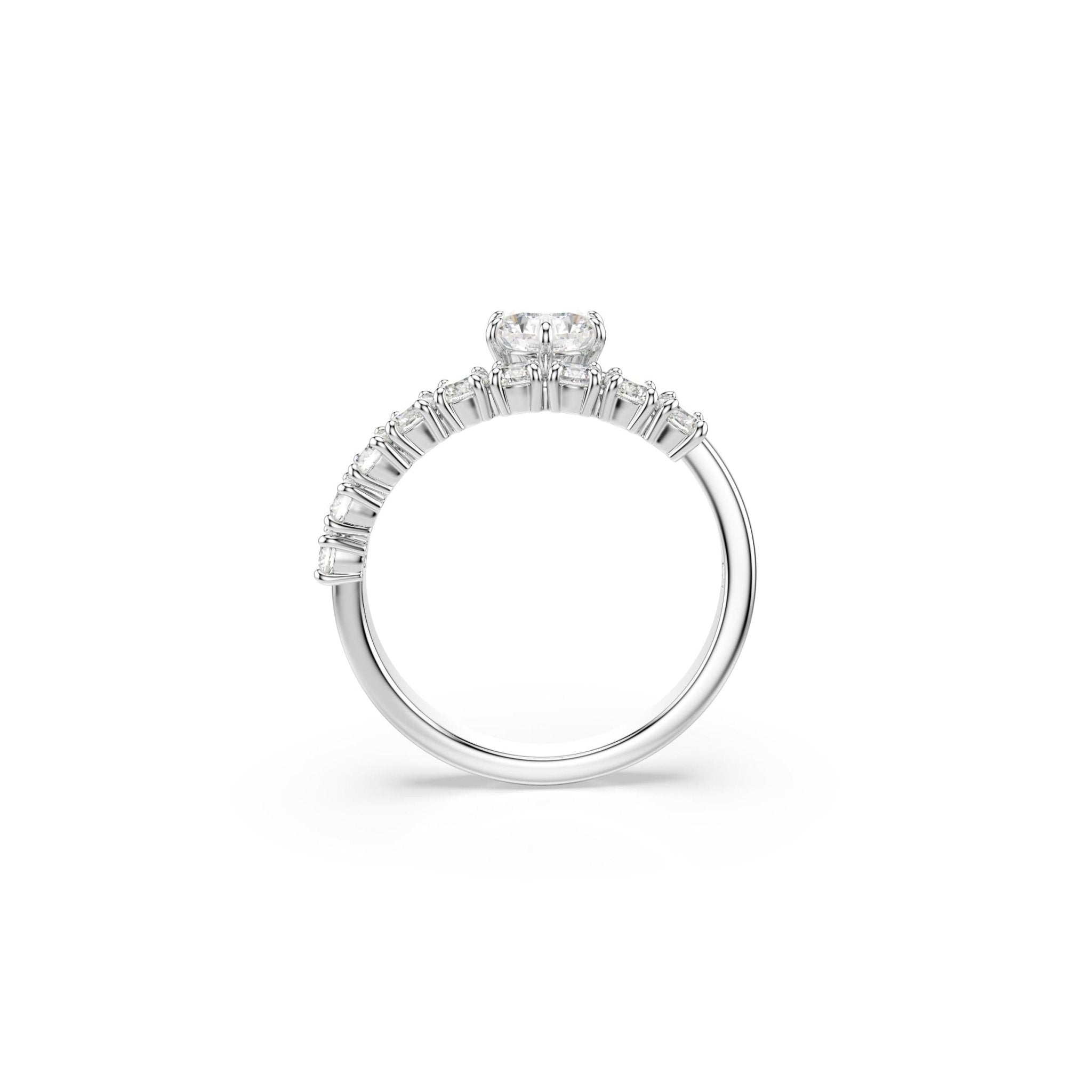 Matrix open ring, Round cut, White, Rhodium plated -Swarovski