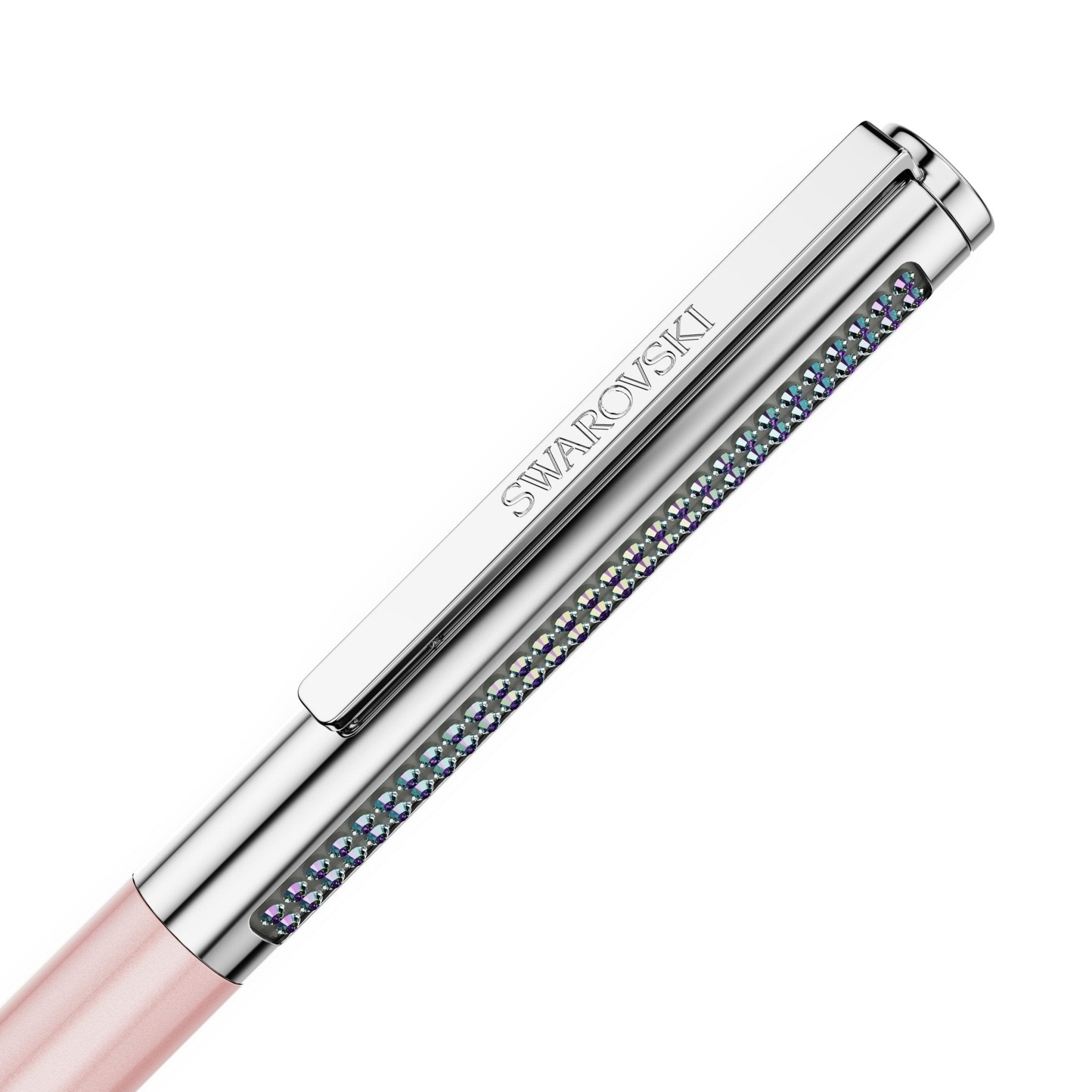 Matrix Tennis ballpoint pen, Pink lacquered, Chrome plated -Swarovski
