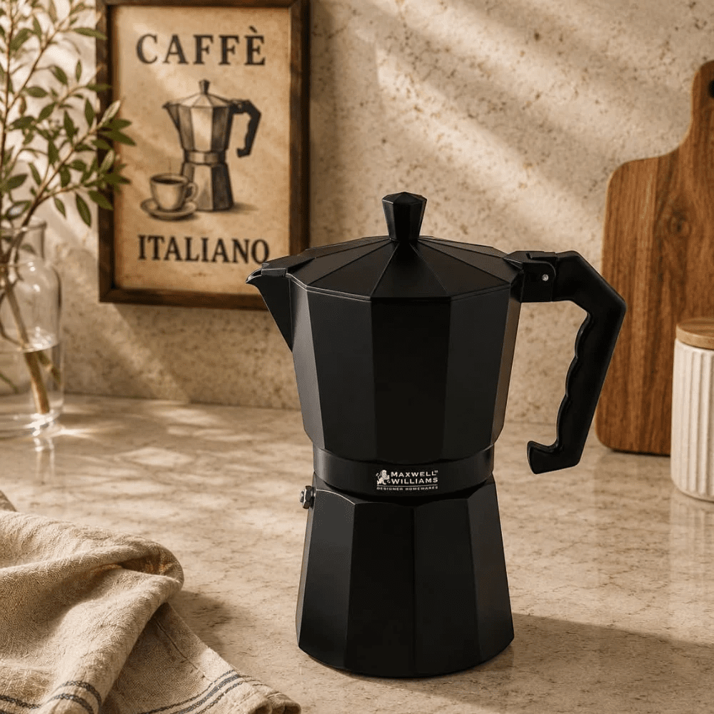 Maxwell & Williams Blend Tradiotional Stovetop Espresso Maker 6Cup Gift Box -Maxwell & Williams