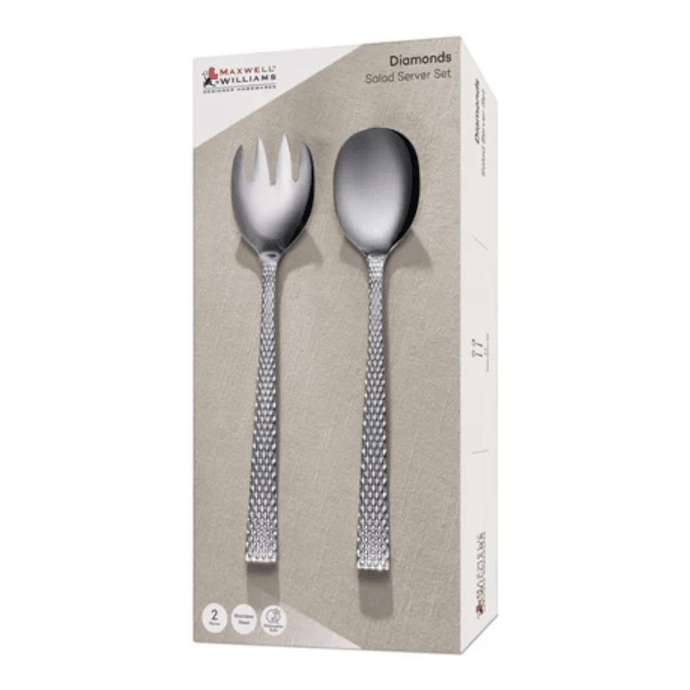 Maxwell & Williams Diamonds Salad Server Set 2PC Gift Box -Maxwell & Williams
