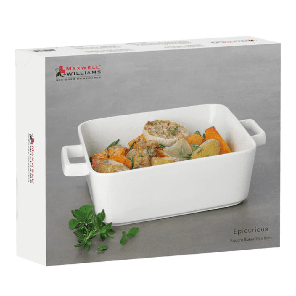 Maxwell & Williams Epicurious Square Baker 24X8CM White Gift Box -Maxwell & Williams
