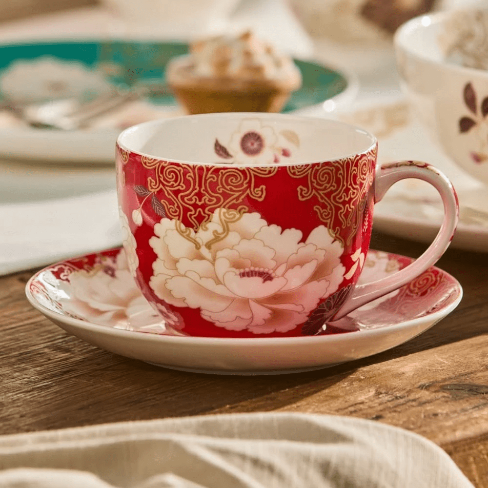Maxwell & Williams Kimono Cup & Saucer 300ML Red Gift Box -Maxwell & Williams