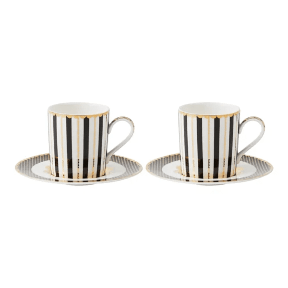 Maxwell & Williams Teas & C'S Regency Demi Cup & Saucer 100ML Set Of 2 Black Gift Box -Maxwell & Williams