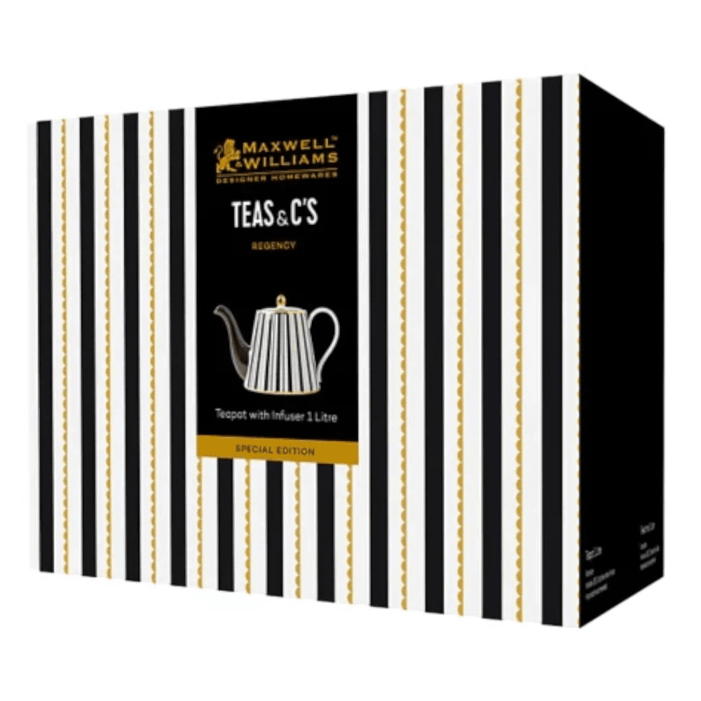 Maxwell & Williams Teas & C'S Regency Teapot With Infuser 1LT Black Gift Box -Maxwell & Williams