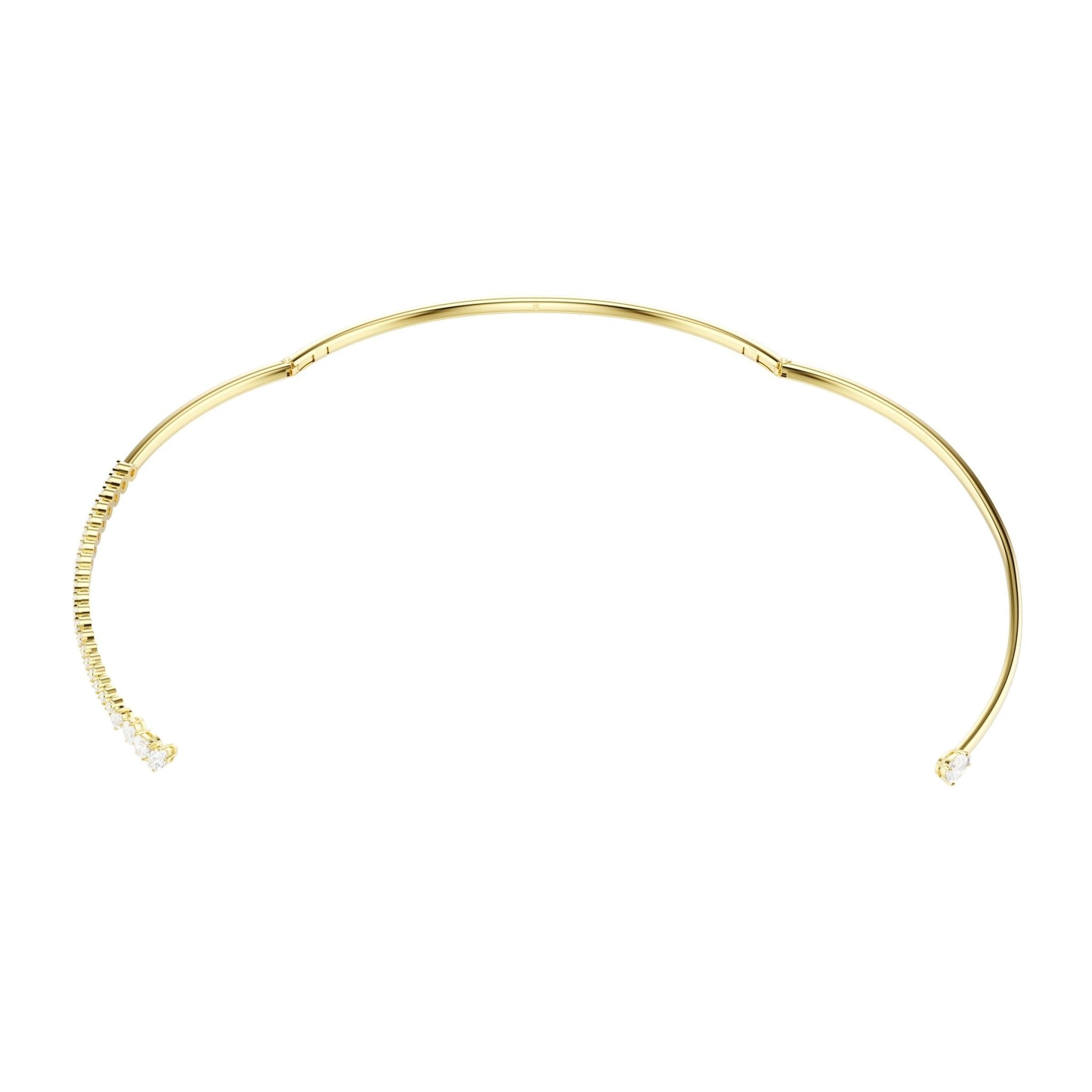 Mesmera choker, Mixed cuts, White, 18K gold finish -Swarovski