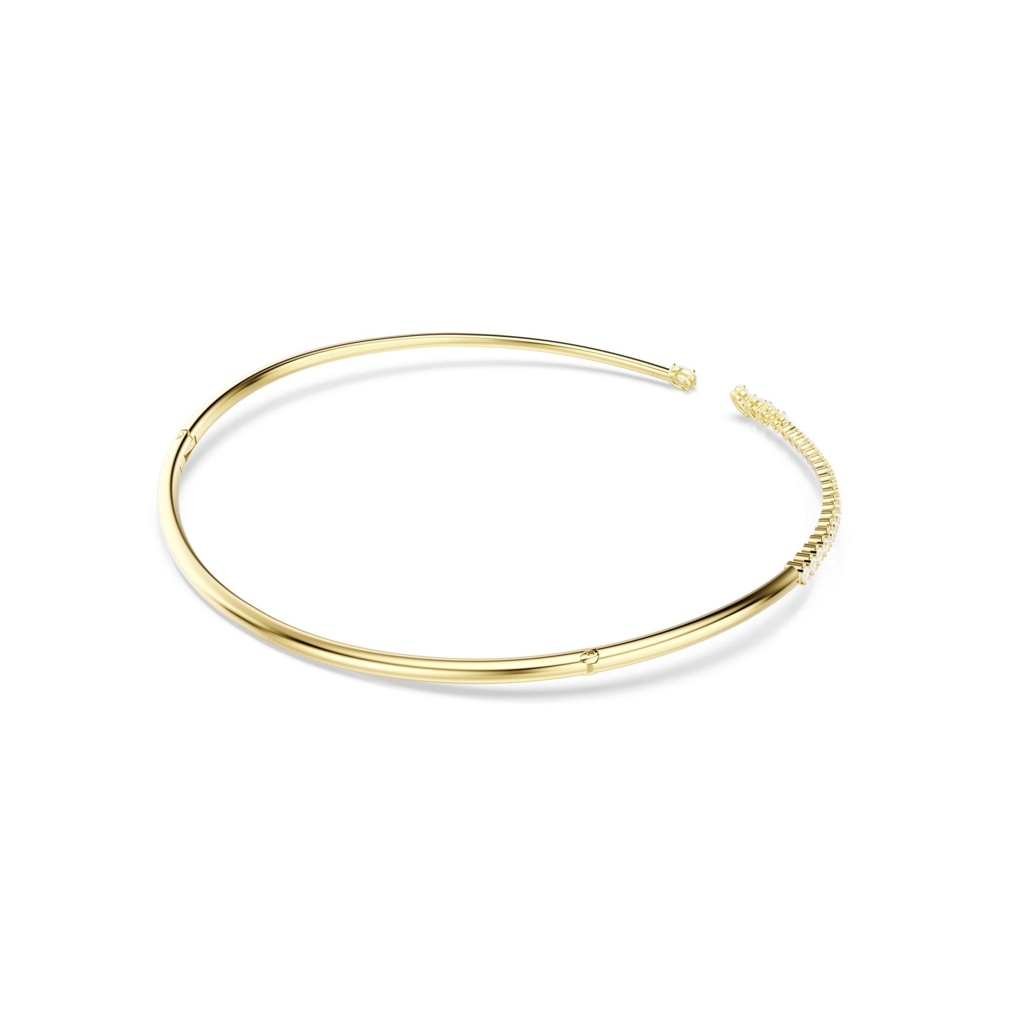 Mesmera choker, Mixed cuts, White, 18K gold finish -Swarovski