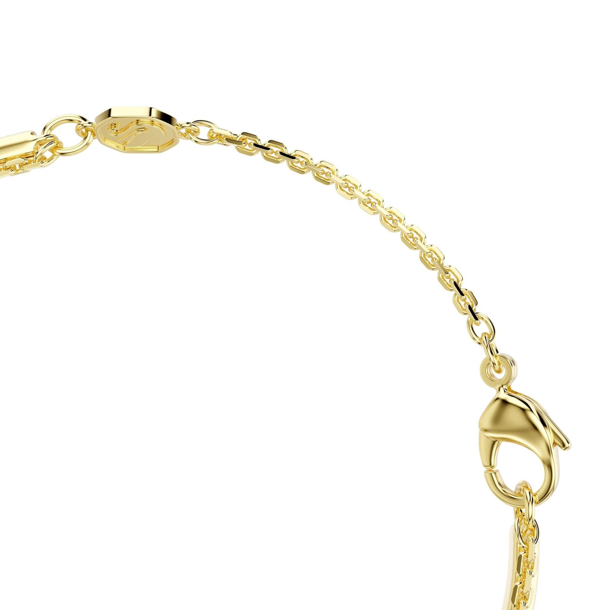 Mesmera double bracelet, Mixed cuts, White, 18K gold finish - Swarovski