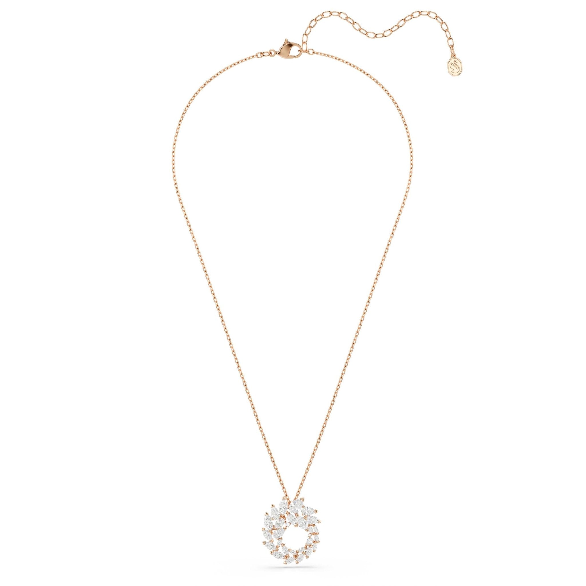 Mesmera pendant, Marquise cut, White, 18K rose gold finish -Swarovski