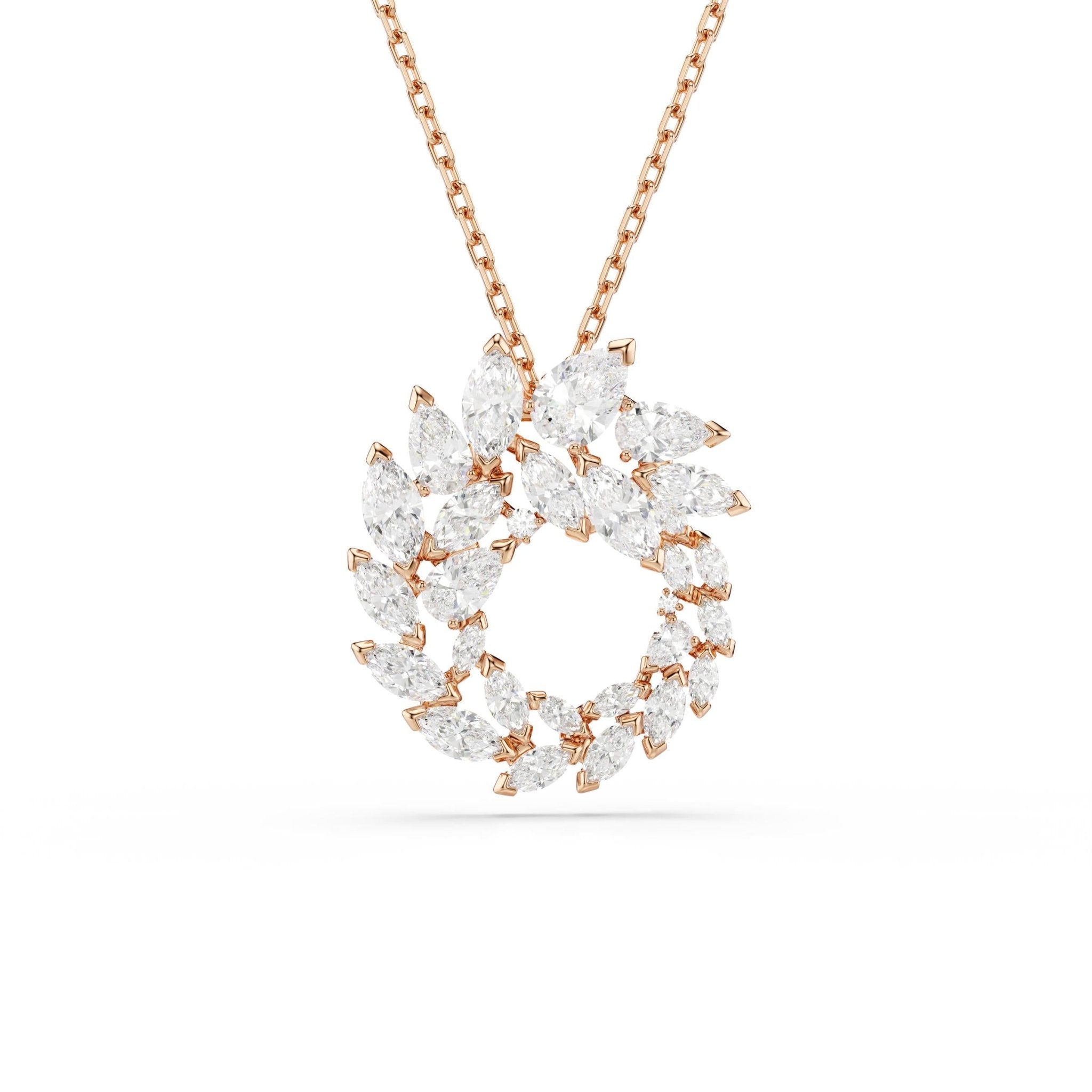 Mesmera pendant, Marquise cut, White, 18K rose gold finish -Swarovski