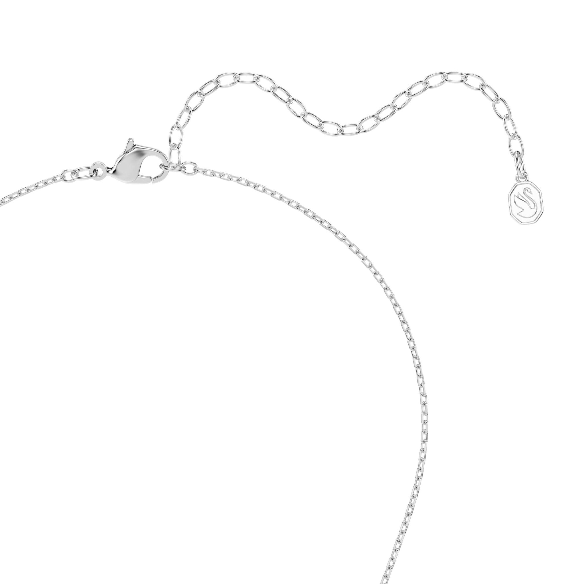 Mesmera pendant, Marquise cut, White, Rhodium plated -Swarovski