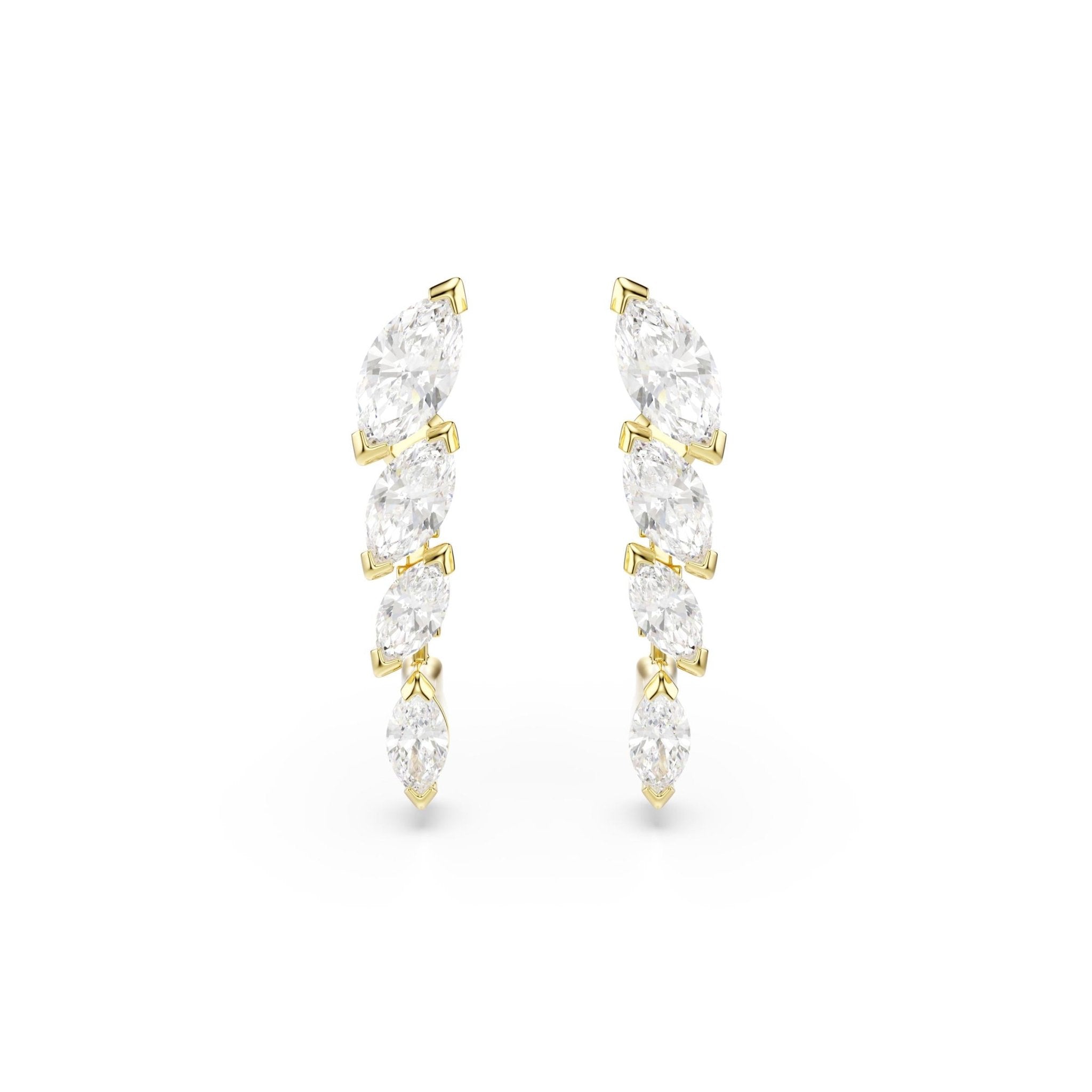 Mesmera set, Set (2), Marquise cut, White, 18K gold finish -Swarovski