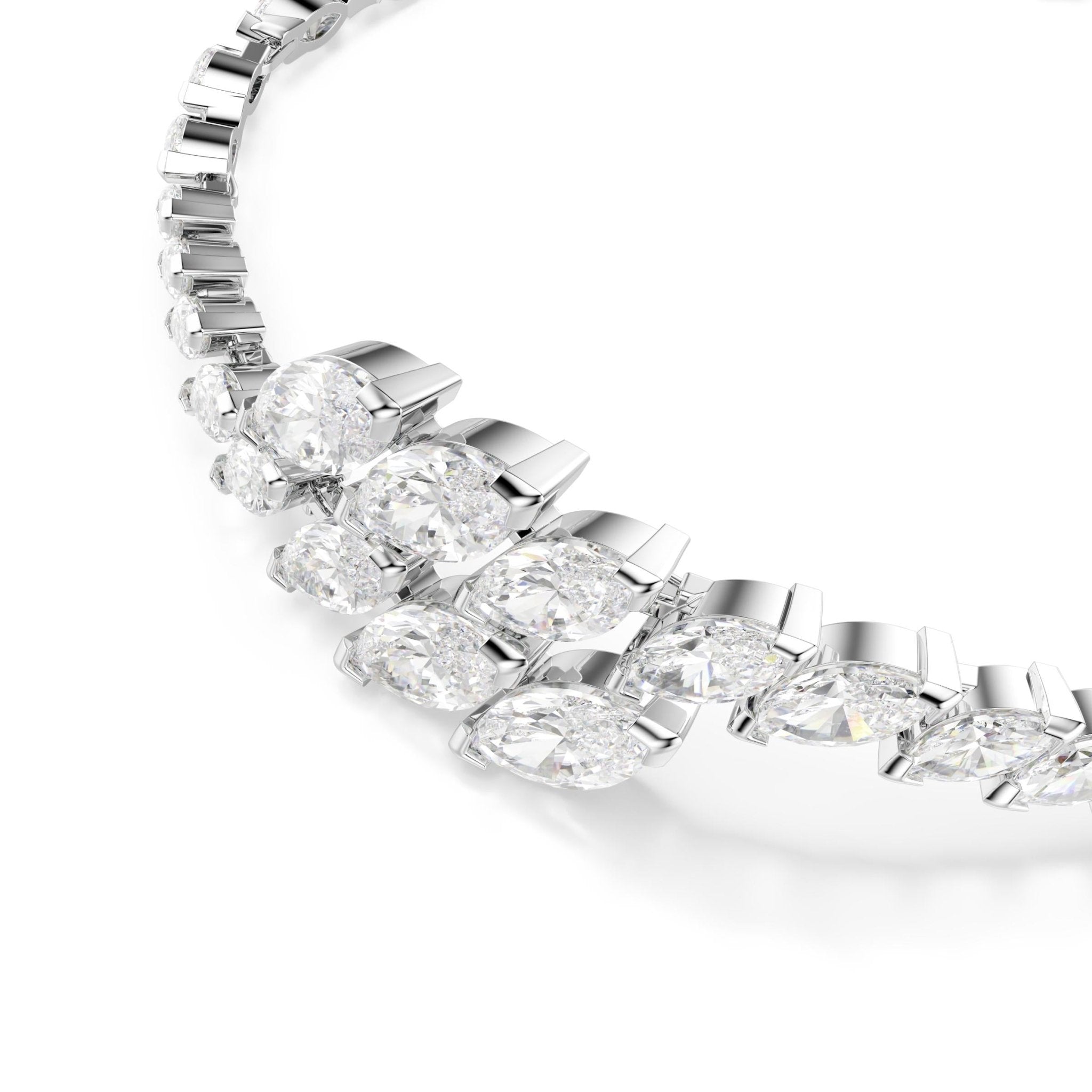 Mesmera set, Set (3), Marquise cut, White, Rhodium plated -Swarovski