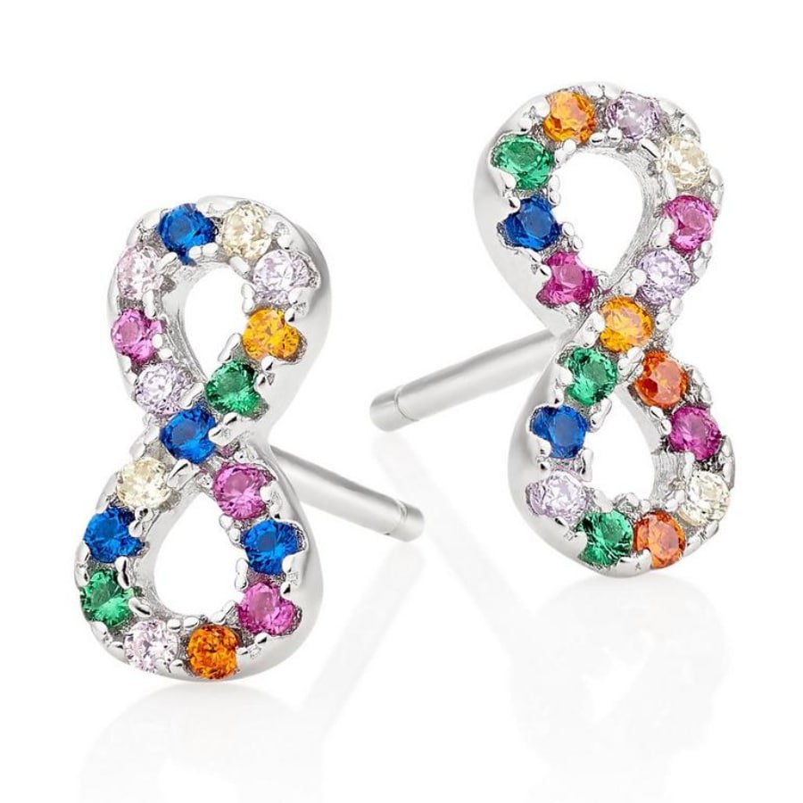 MISU 925 Sterling Silver Colour My Love Studs -Misu