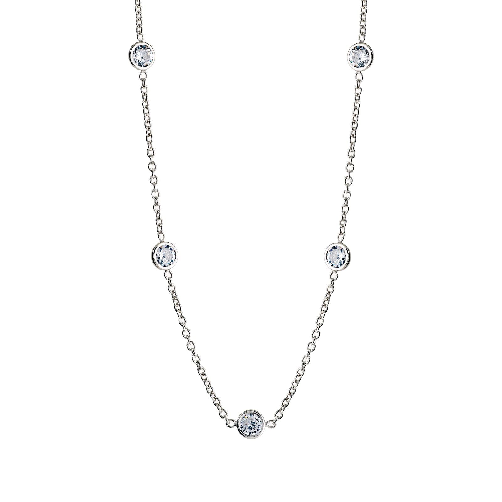 MISU 925 Sterling Silver CZ Necklace -Misu