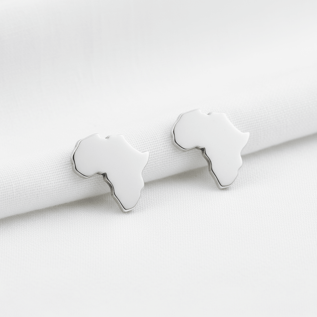 MISU 925 Sterling Silver Earrings Africa Studs -Misu