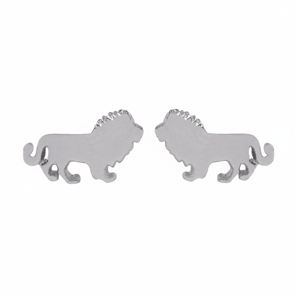MISU 925 Sterling Silver Earrings Lion -Misu
