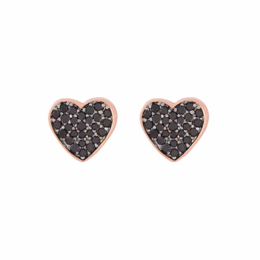 MISU 925 Sterling Silver Earrings Midnight Heart -Misu