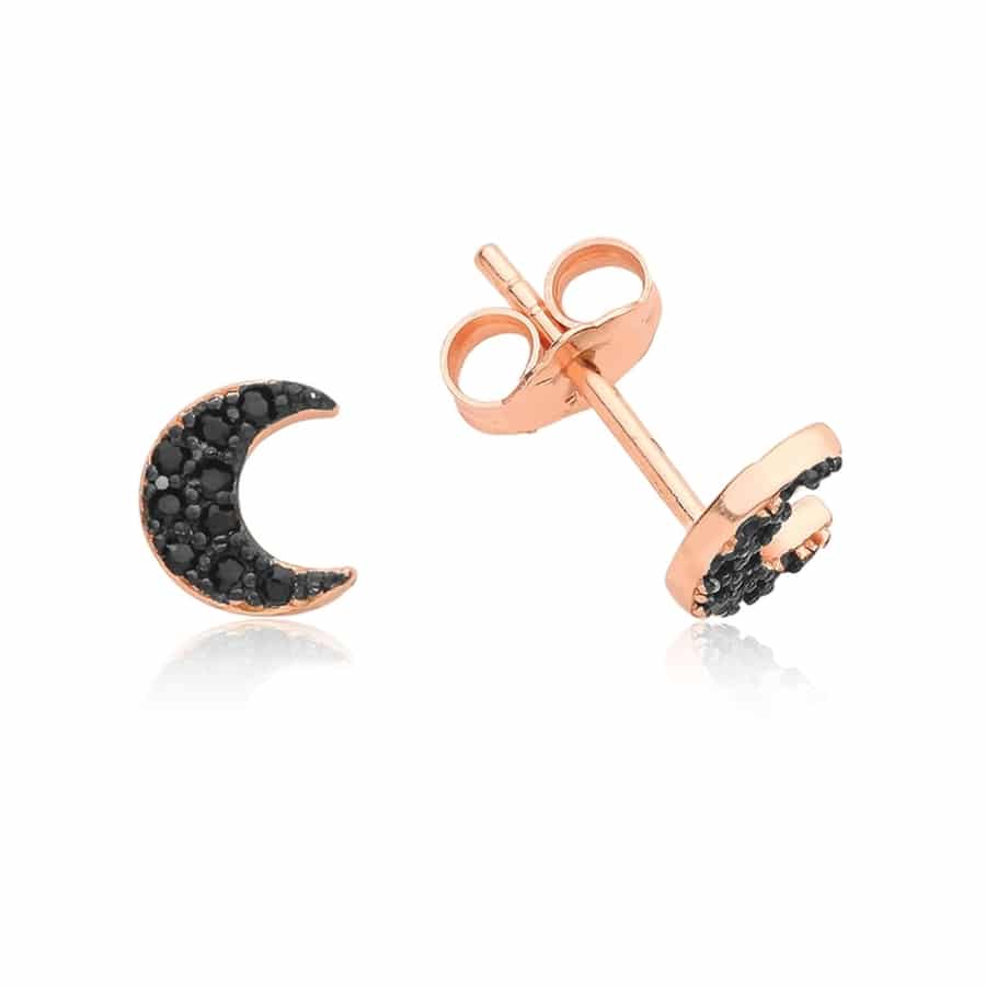 MISU 925 Sterling Silver Earrings Midnight Moon -Misu