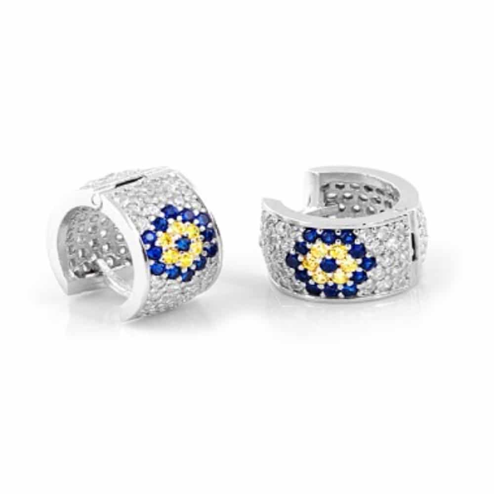 MISU 925 Sterling Silver Earrings Protection Huggies -Misu